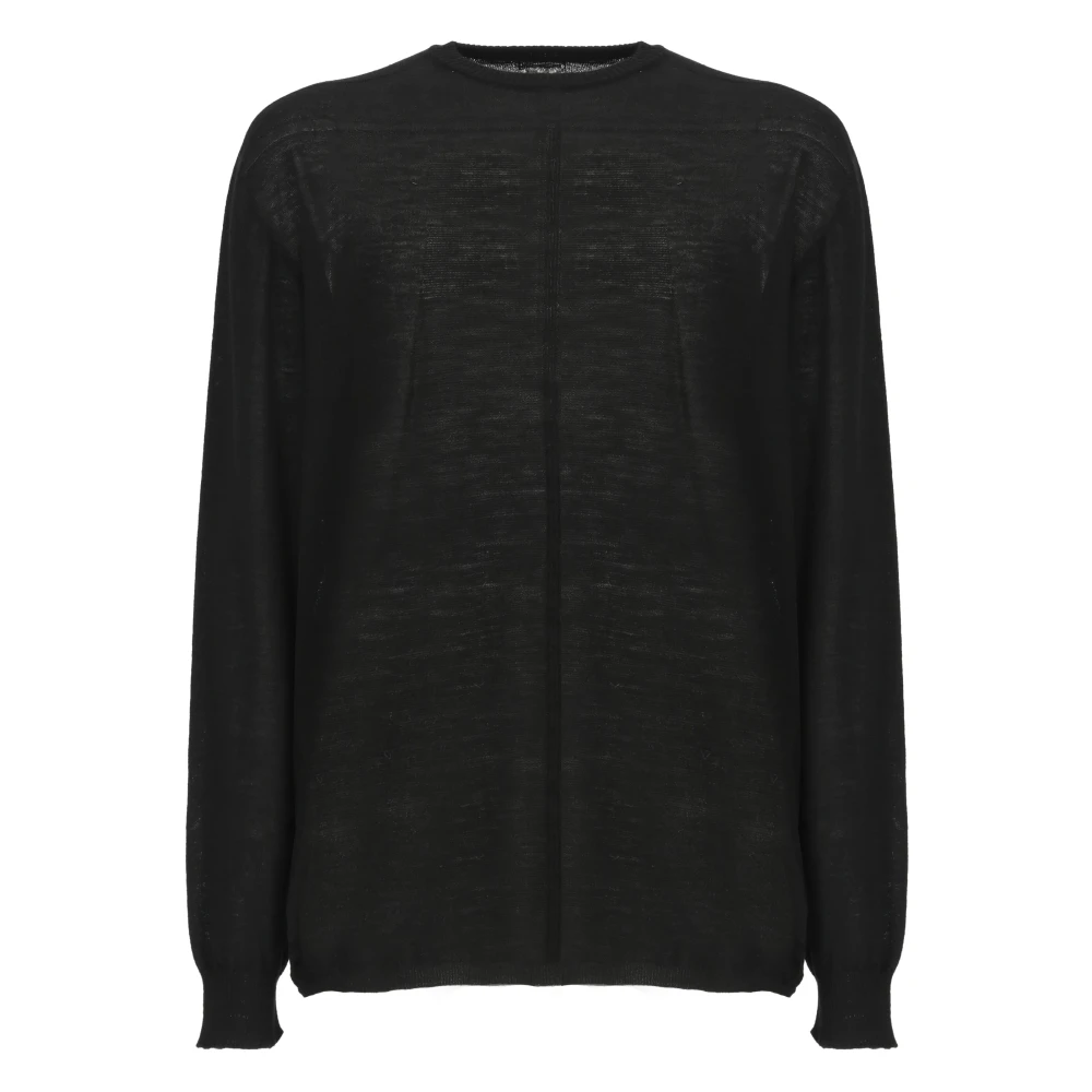 Svart Ull Crewneck Genser Oversize