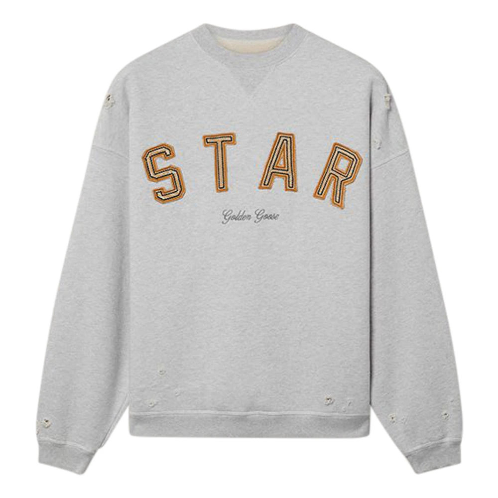 Golden Goose Men's Gray Star Embroidered Sweatshirt