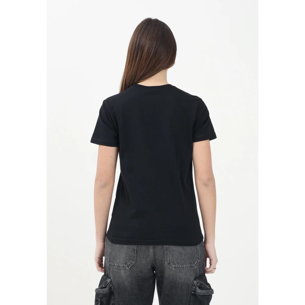 N21 Zwarte Grafische Liefde T-shirt Black Dames