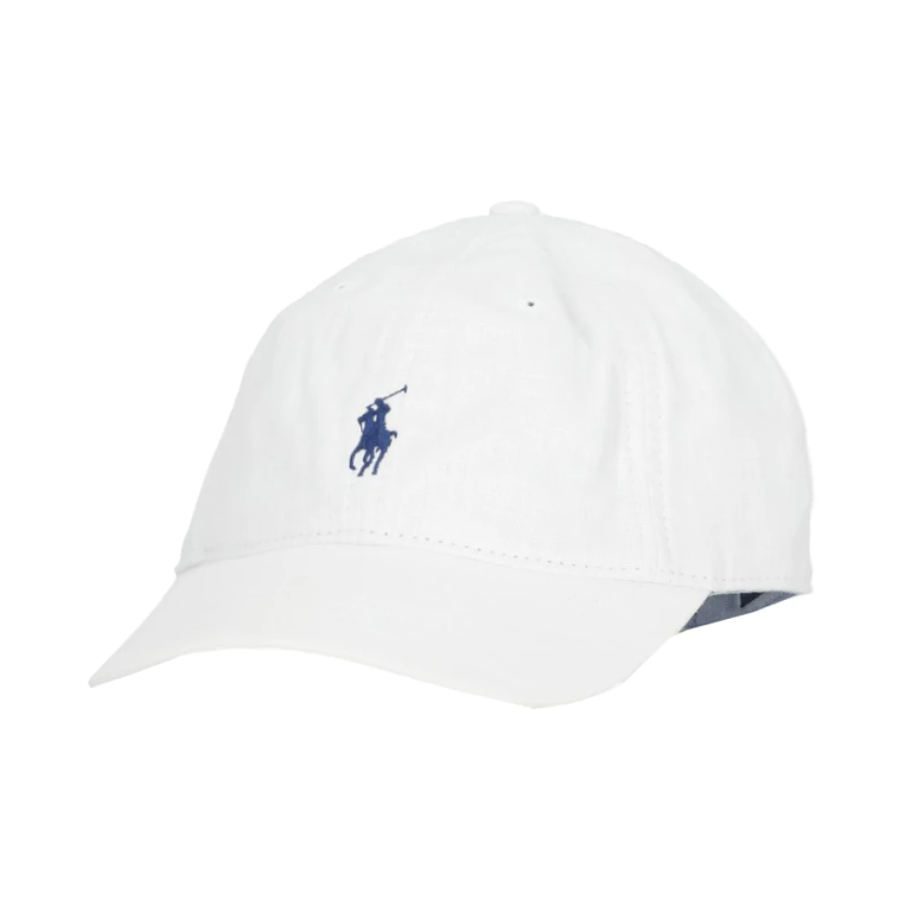 Ralph Lauren Uomo Bianco Linen Baseball Cap