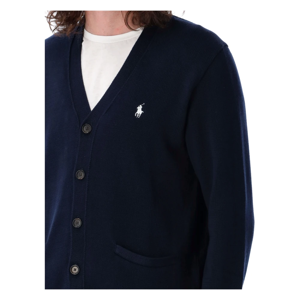 Ralph Lauren V-hals Cardigan Blue Heren