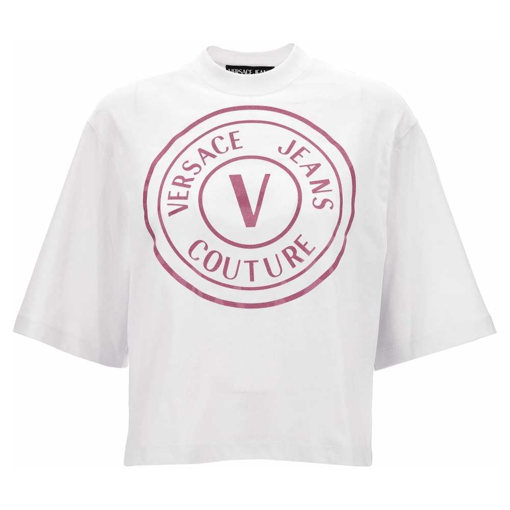 Versace Jeans Couture Grafische Print T-shirts en Polos White Dames