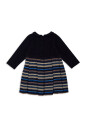 vestido-de-polar-azul-liso-para-ninos-con-mangas-largas-y-rayas-multicolores-en-a