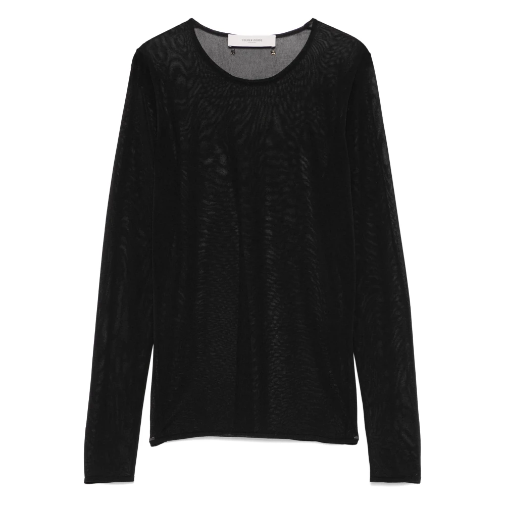 Golden Goose Zwarte T-shirts en Polos met Dubbele Ster Black Dames