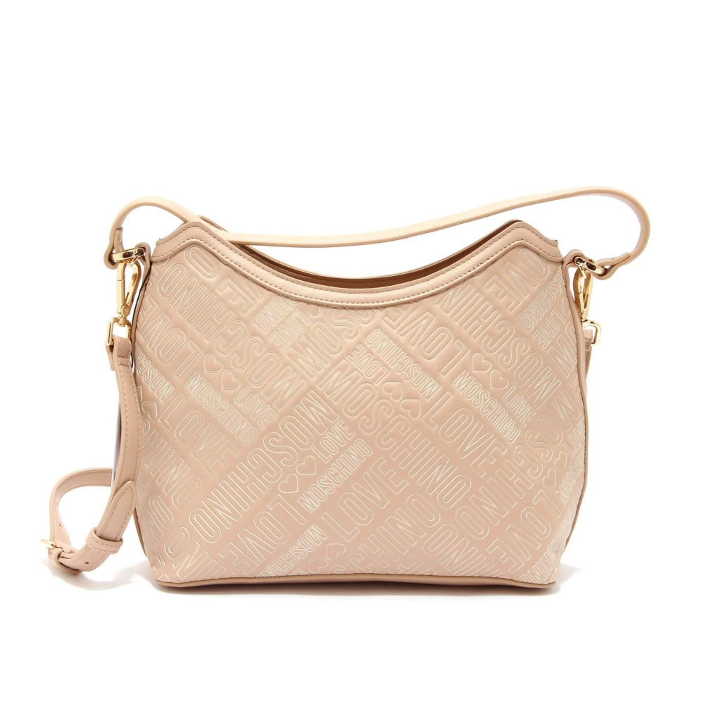 Moschino Pink Embossed Print Shoulder Bag - Female - Shoulder Bags - One Size - Bags