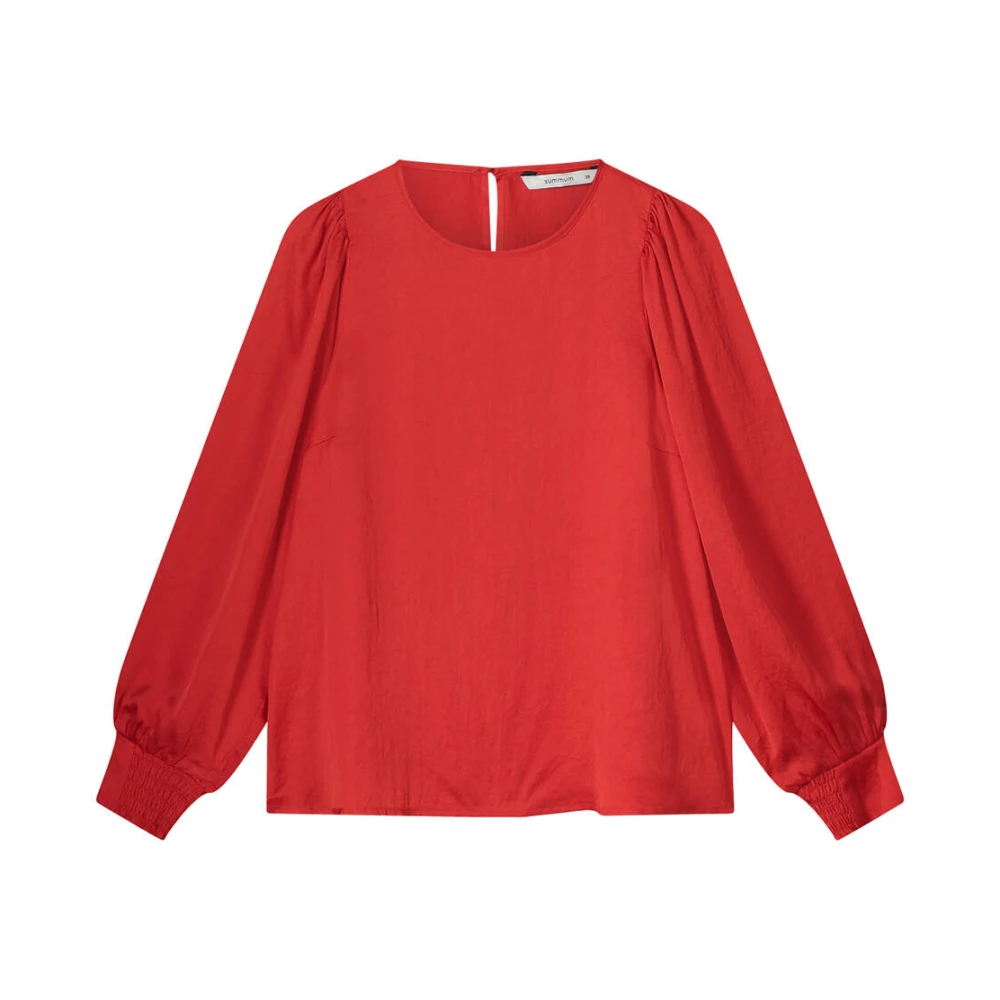 Summum Woman Zijdezachte Longsleeve Top Red Dames