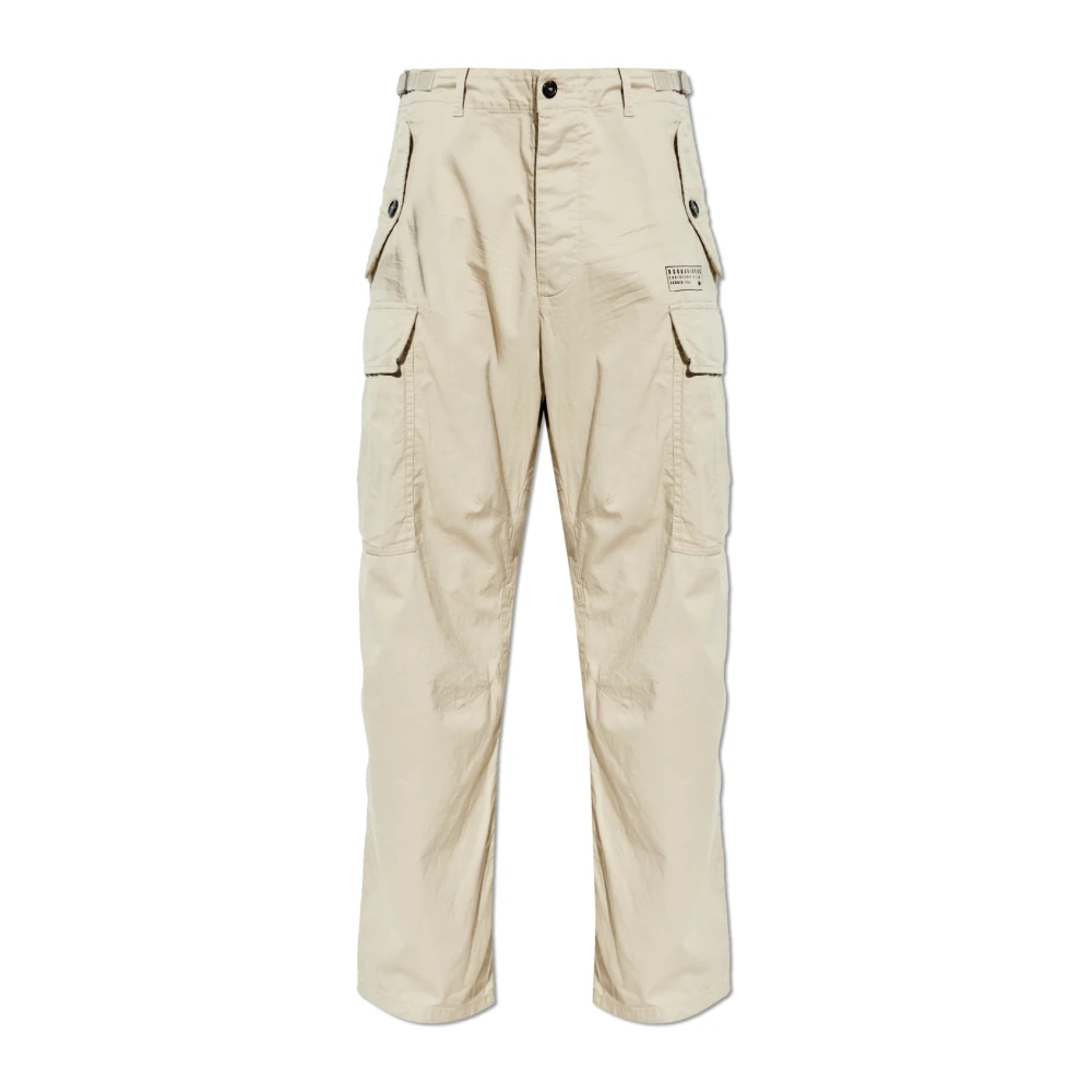 Dsquared2 Men's Beige Straight Trousers, Xl, Cargo Trousers