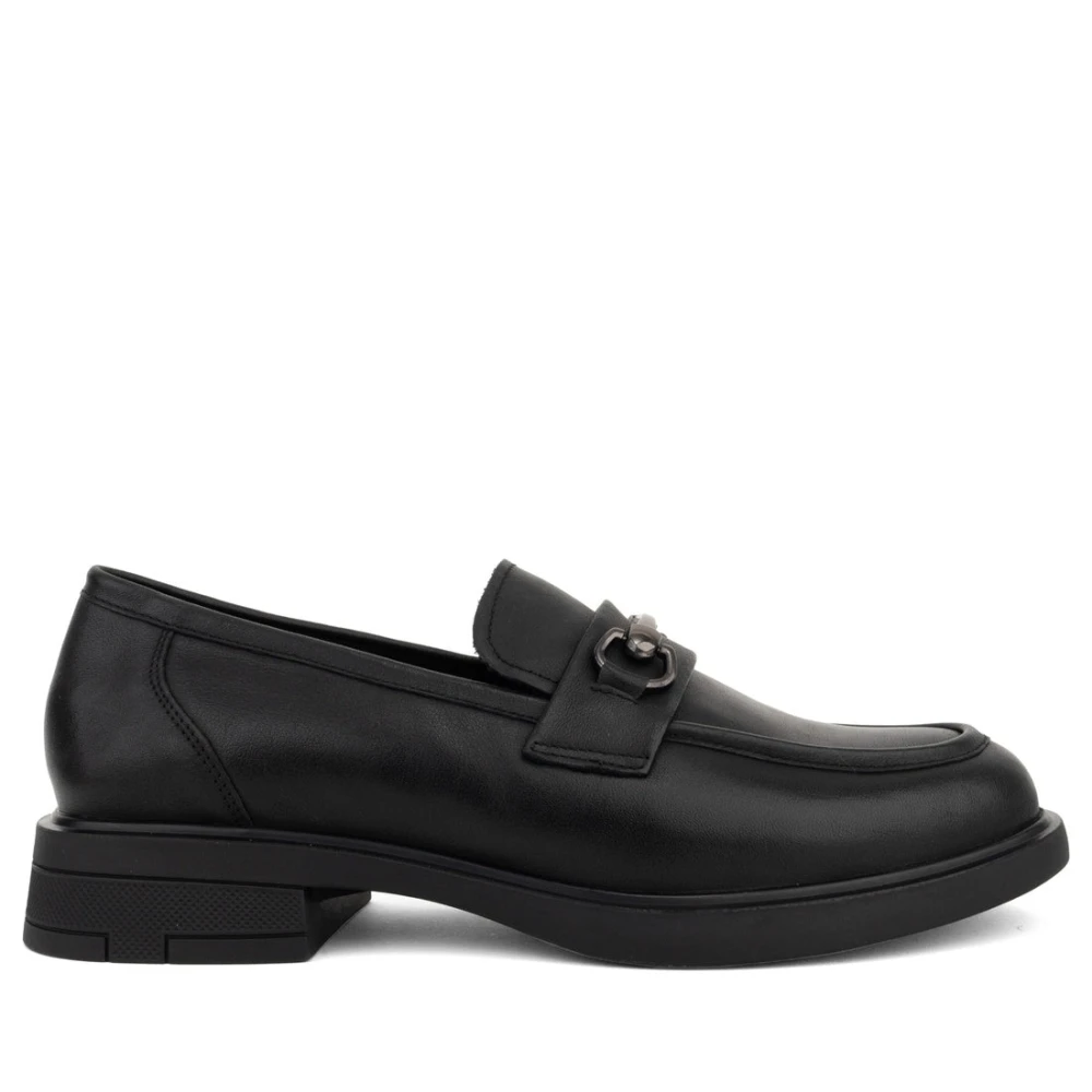 Santino Milano Vrouw Zwart Schoenen Dames, 38 Eu, Leer, Elegante Gesloten Loafers
