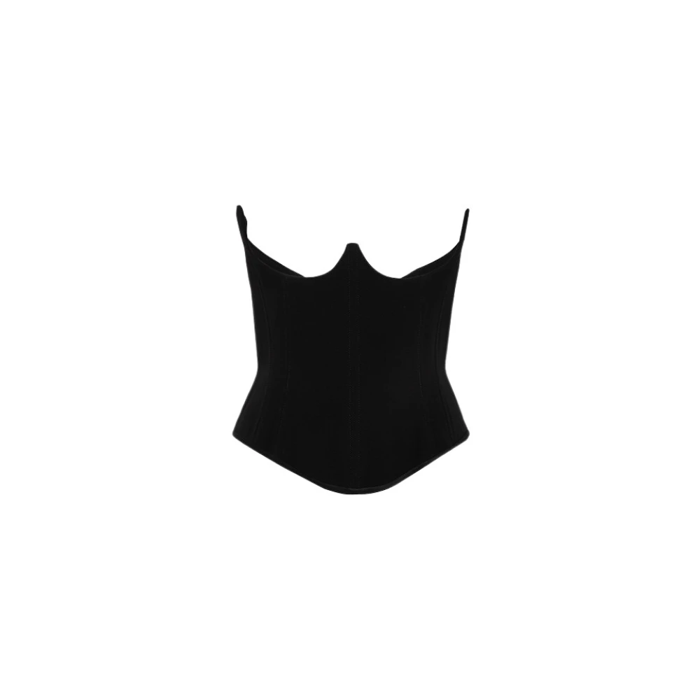 Vivienne Westwood Gestructureerd Cupless Korset in Viscose Black Dames