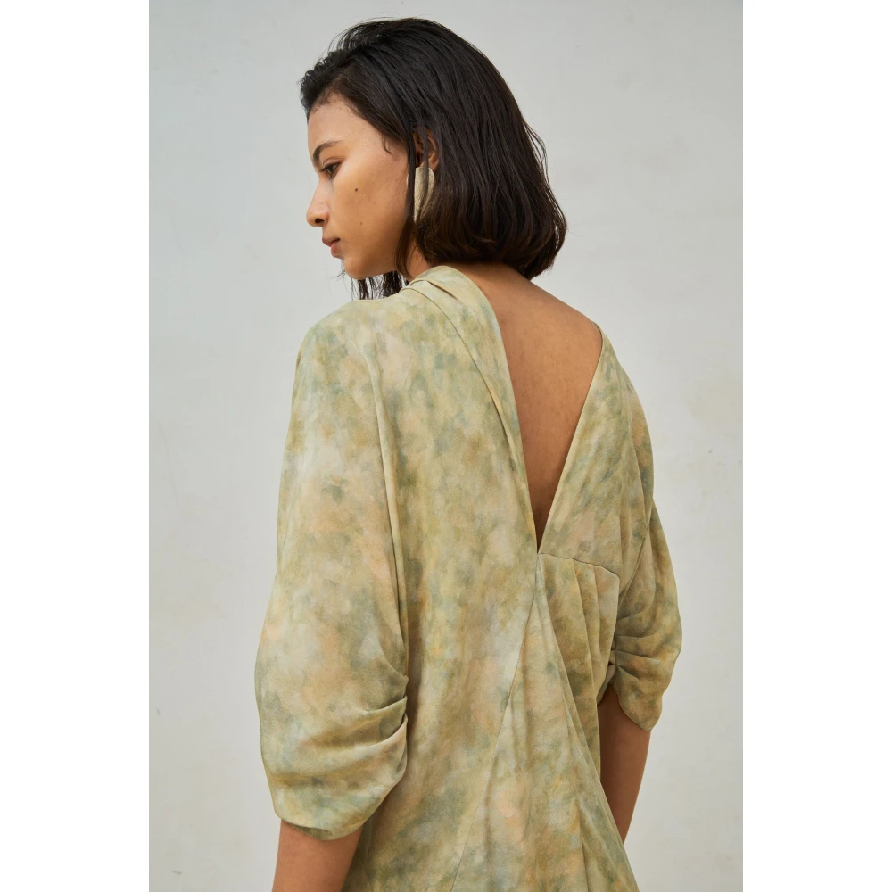 Cortana Zijden Hope Print Lange Jurk Green Dames
