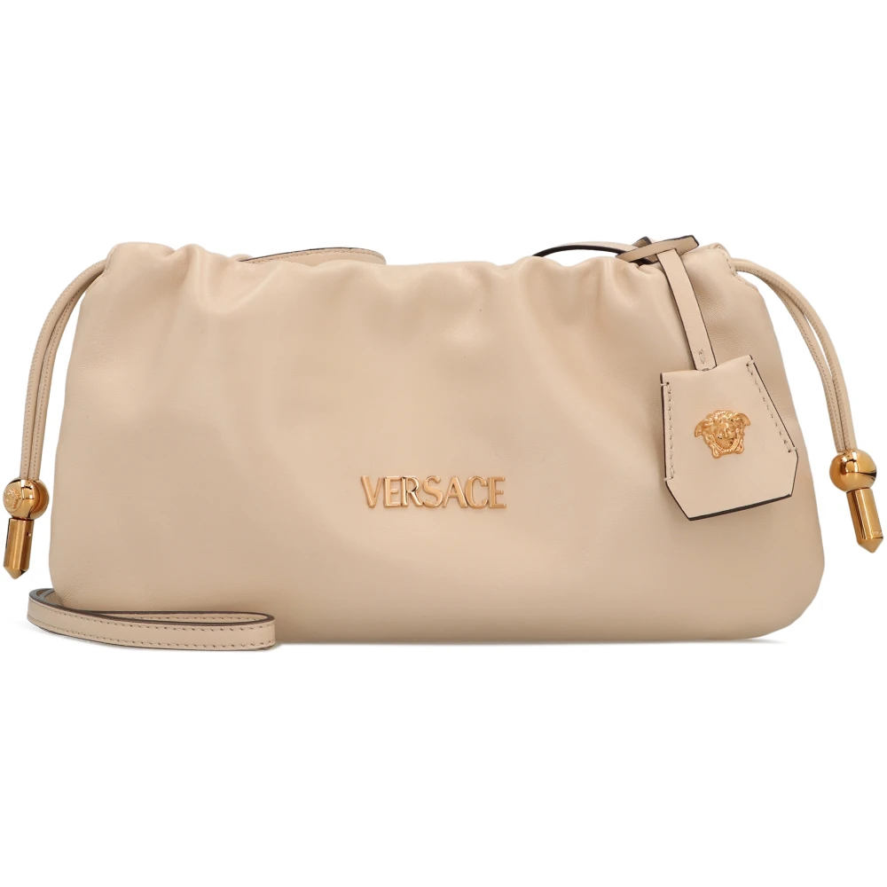 Versace Women's Beige Cross Body Bags, One Size, Mini Tag Bag With Drawstring Closure