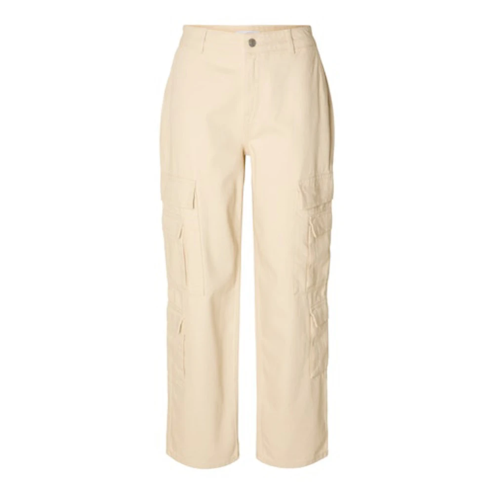 Selected Femme Cropped Trousers Beige Dames