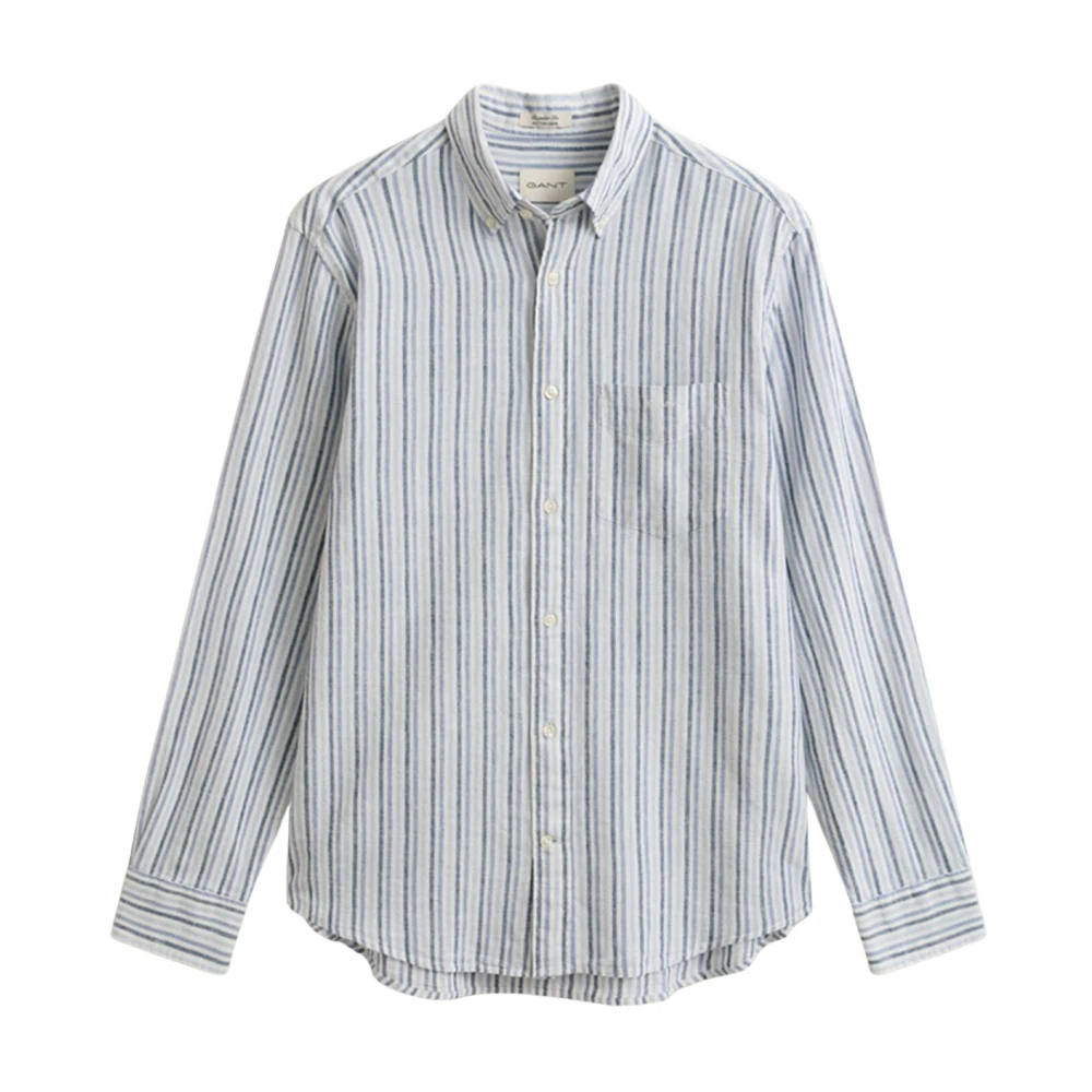 Gant Men's Multicolor Regular Fit Cotton Linen Shirt - Casual Shirts - L - Shirts