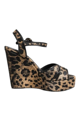 Leopard Kilklack Ankelrem Sandaler