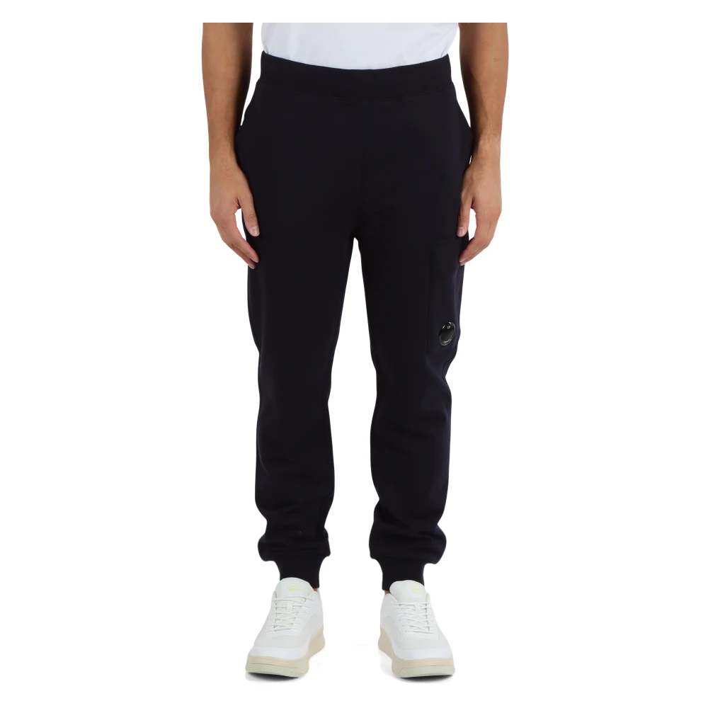 C.P. Company Katoenen sweatpants met logodetail Blue Heren