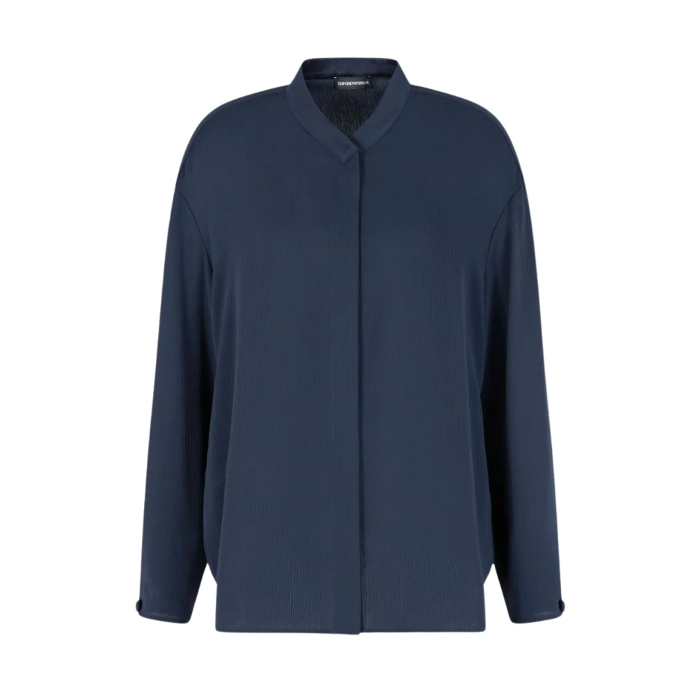 Emporio Armani Polyester Overhemden Blue Dames