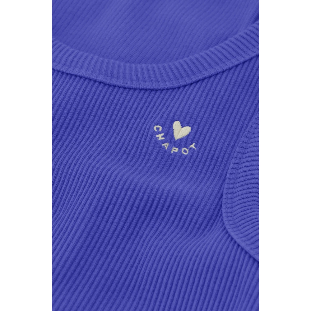 Fabienne Chapot Donkerblauwe Jersey Tanktop Blue Dames