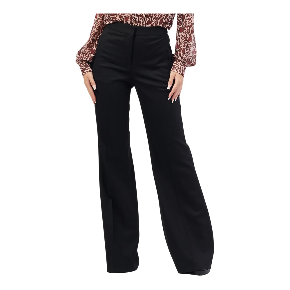 Hugo Boss Formele Straight Fit Flared Broek Zwart Black Dames