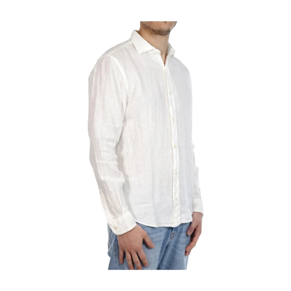 Roy Roger's Witte Linnen Riviera Overhemd White Heren