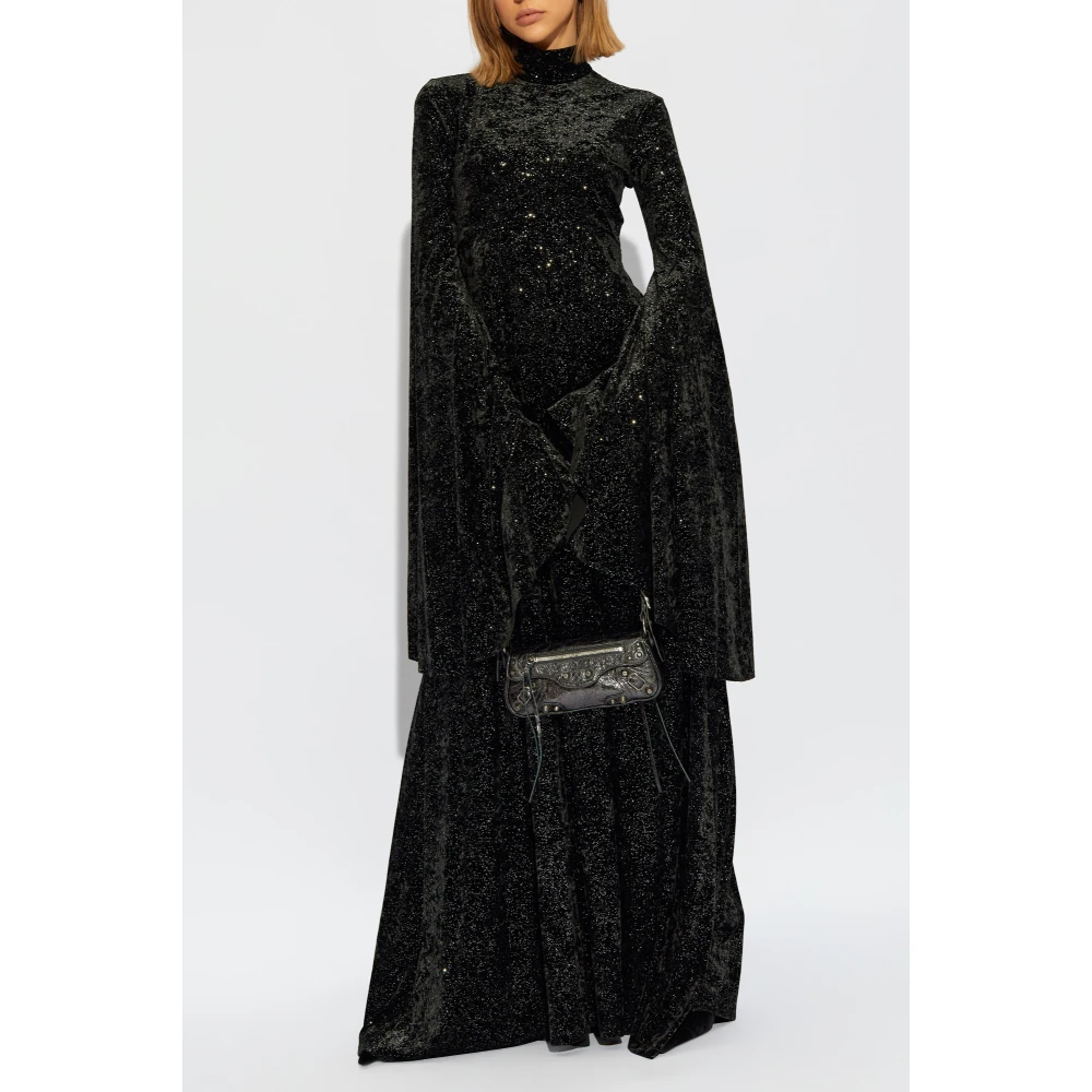 Balenciaga Jurk met glitterfinish Black Dames