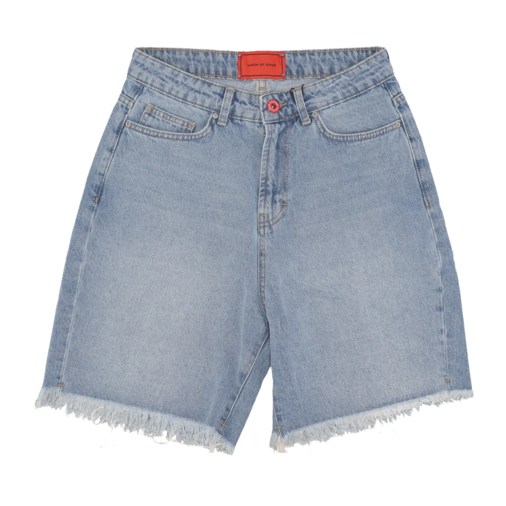 Vision OF Super Flame Patch Denim Shorts Blue Heren