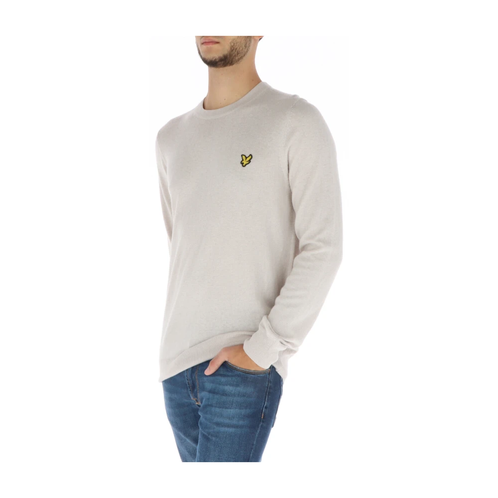 Lyle & Scott Beige Gebreide Trui Herfst Winter Mannen Beige Heren