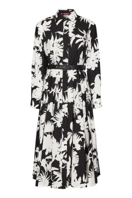 robe-chemise-noire-a-fleurs