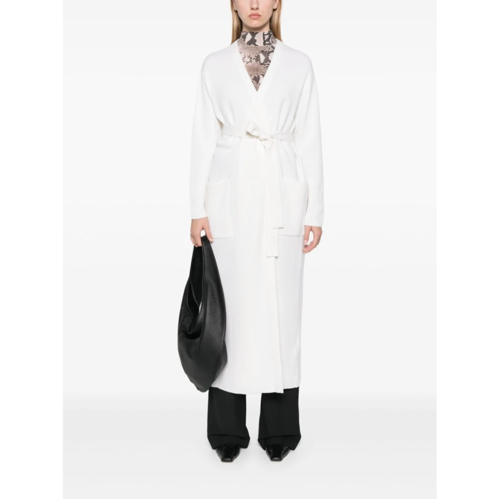 Max Mara Witte Wol-Kasjmier Trui met Riem White Dames