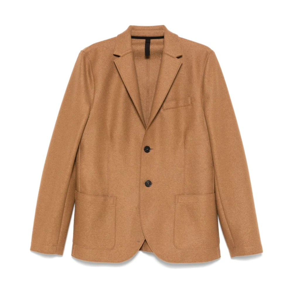 Harris Wharf London Bruine Wol Knoopjas Beige Heren