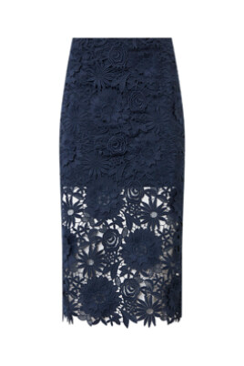 jupe-midi-en-dentelle-bleue-avec-ourlet-sirene