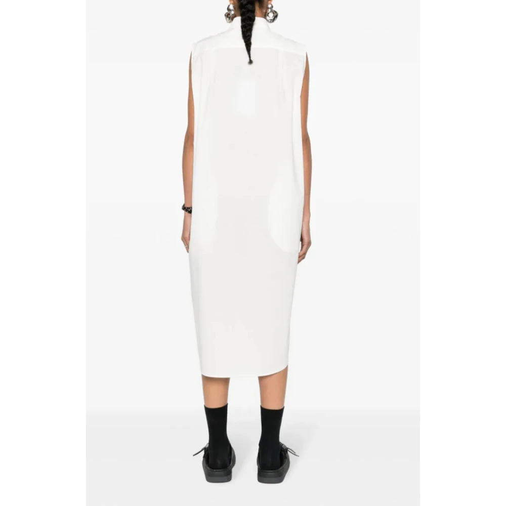 MM6 Maison Margiela Witte Katoenen Poplin Maxi Jurk White Dames