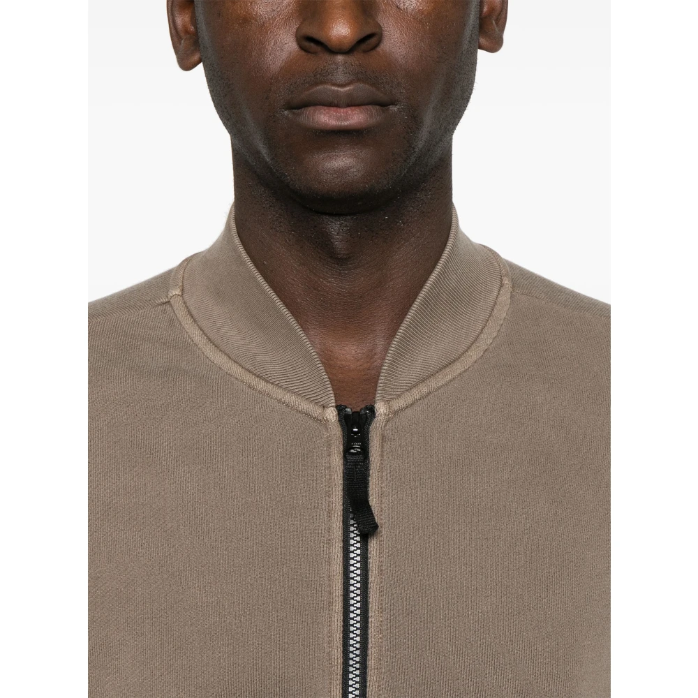 Stone Island Bruine Volledige Rits Zachte Trui Brown Heren