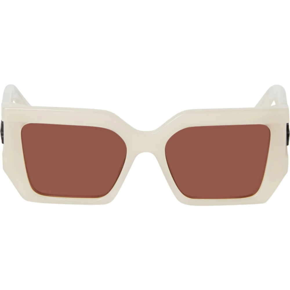 Off White Unisex Beige Sunglasses, 56 Mm, Rectangular Sunglasses