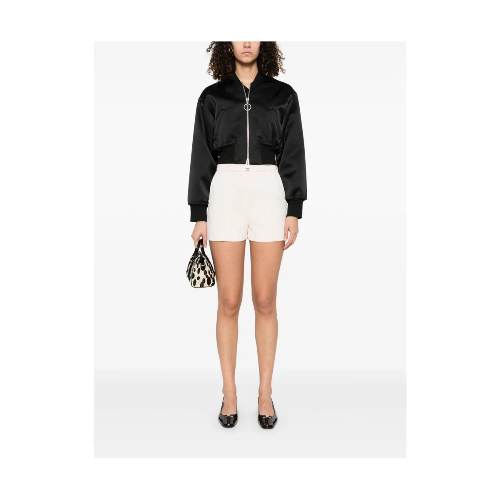 Elisabetta Franchi Beige Geborduurd Logo Zijzak Shorts White Dames