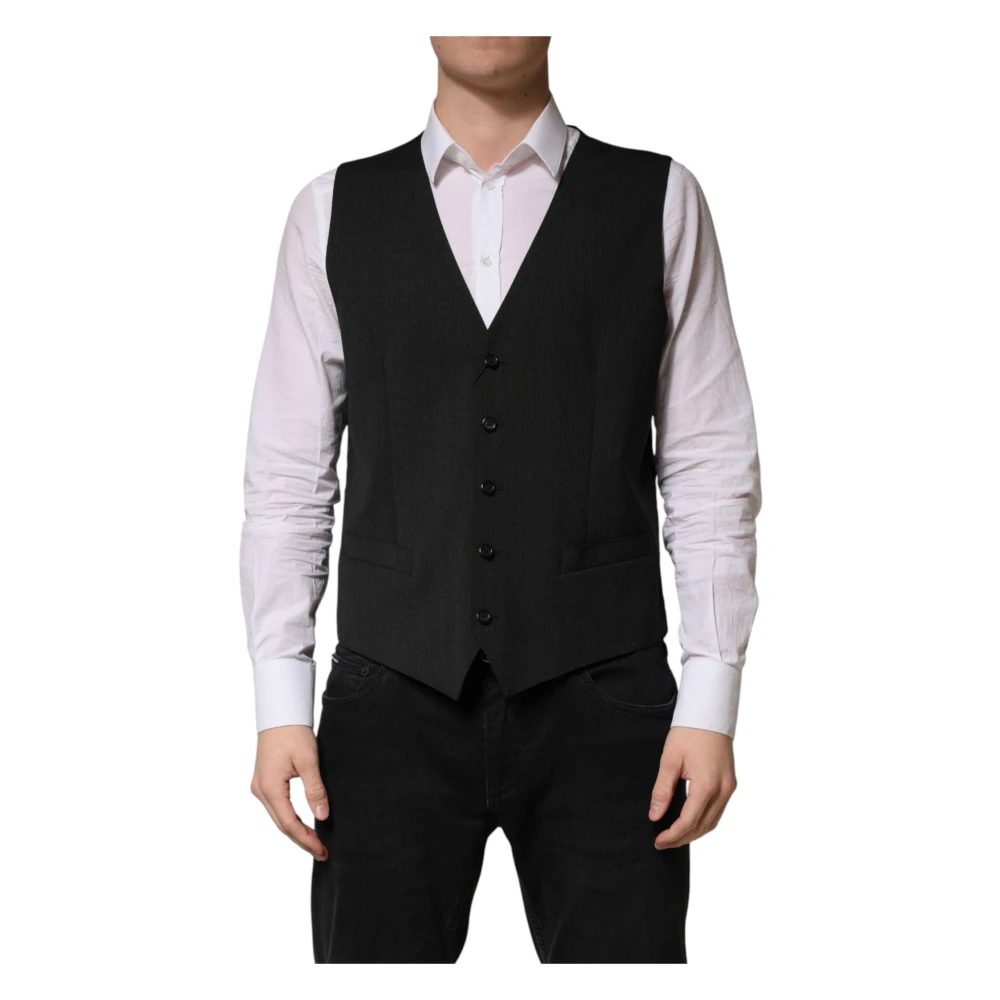 Dolce & Gabbana Men's Black Formal Waistcoat - Waistcoats - Xl - Suits