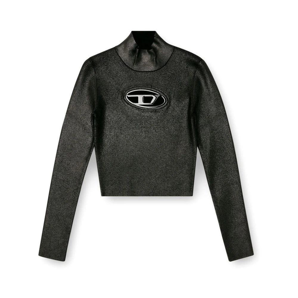 Diesel Vrouw Zwart Truien & Vesten Dames, S, Polyester, Turtleneck Trui