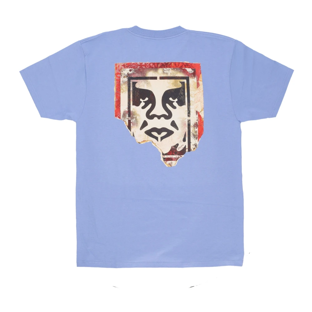Obey Ripped Icon Classic Tee Digital Violet Purple Heren