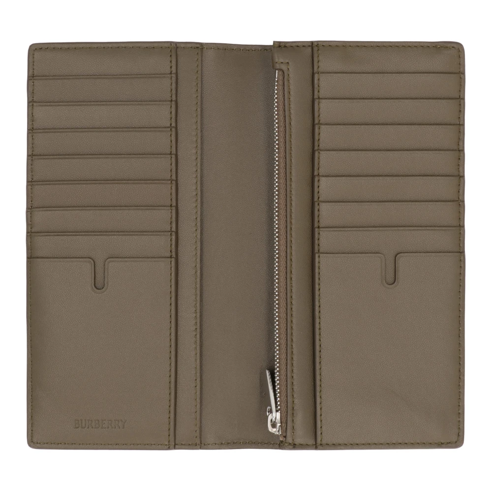 Burberry Geruite motief leren portemonnee met kaartsleuven Beige Heren