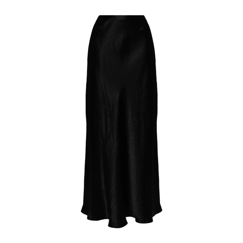 Vince Svart Satin Maxi Kjol Black, Dam