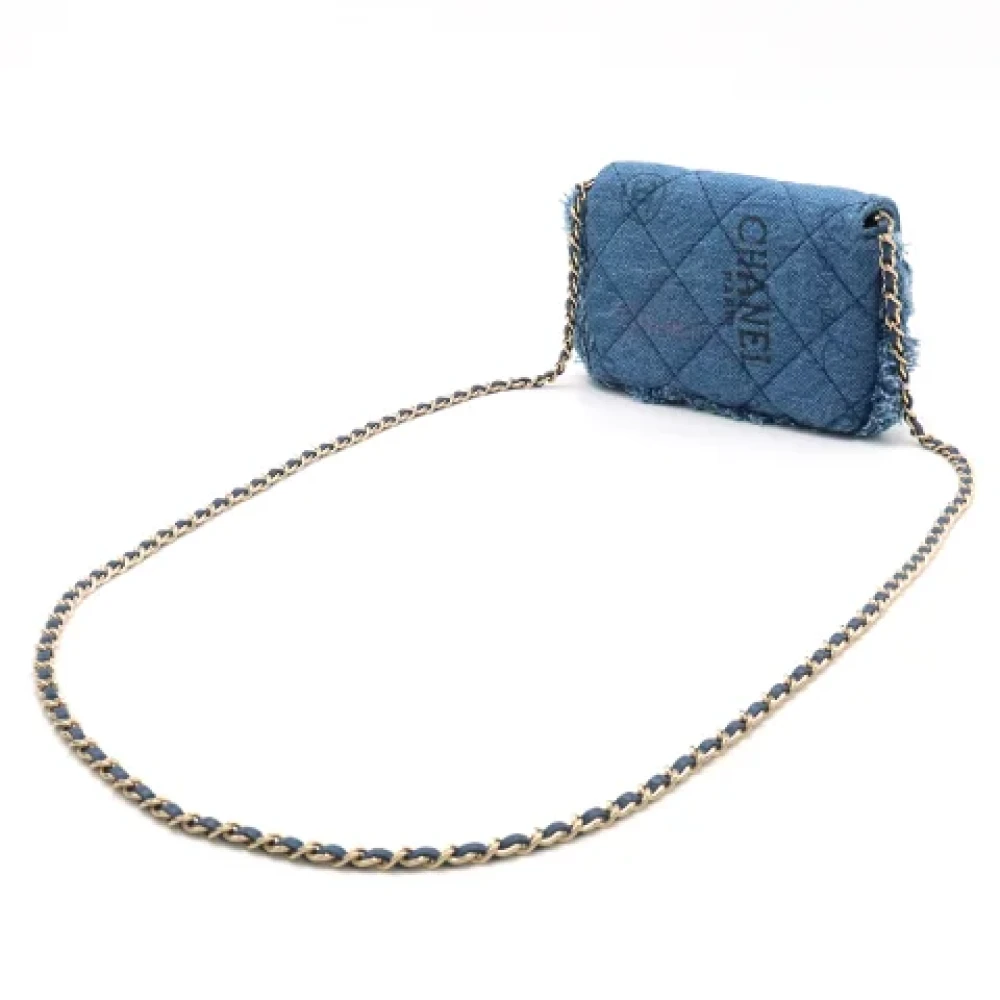 Chanel Vintage Pre-owned Denim crossbody-bags Blue Dames