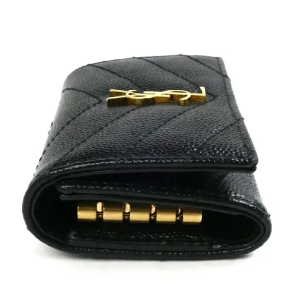Saint Laurent Vintage Pre-owned Leather wallets Black Dames