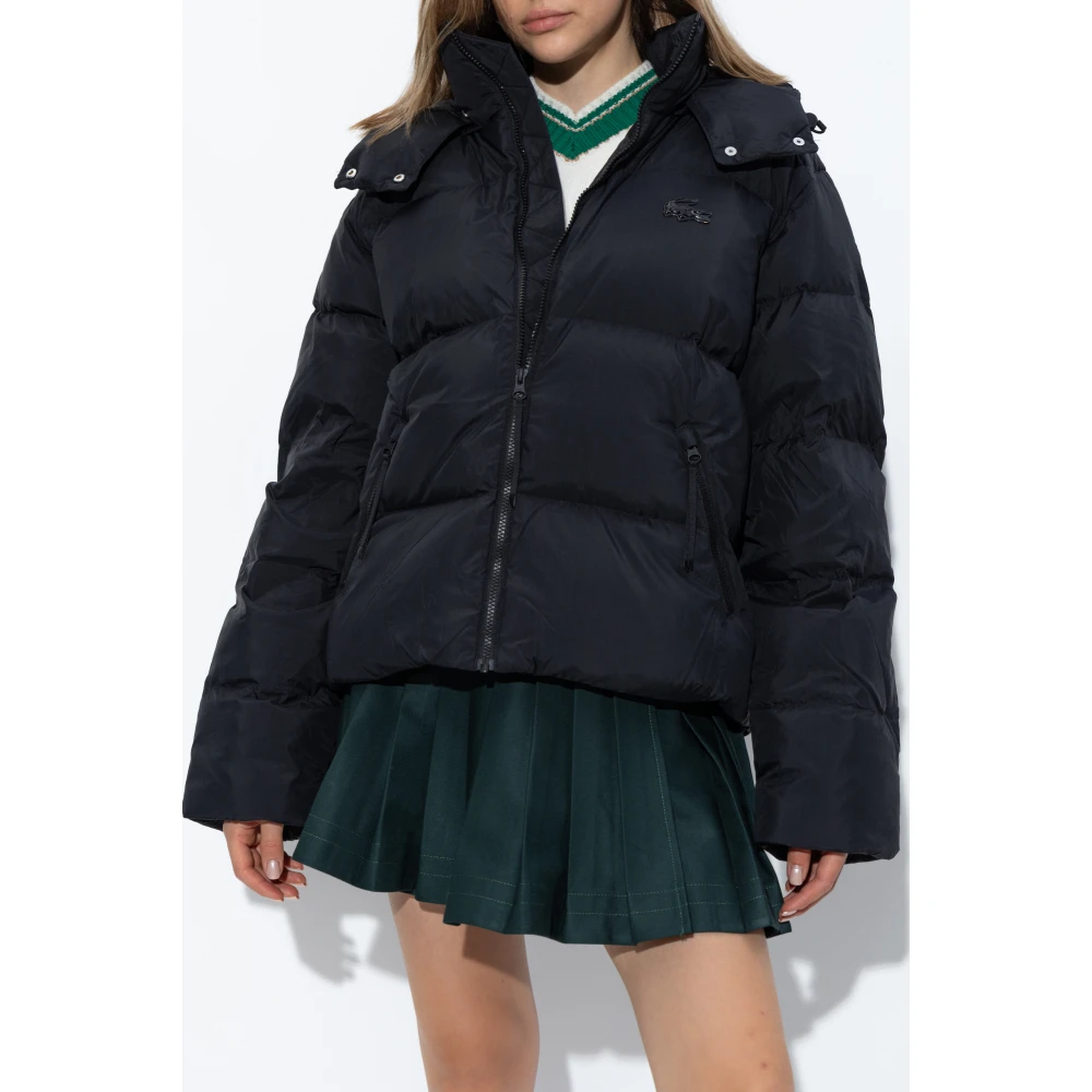 Lacoste Gewatteerde jas met logo Black Dames