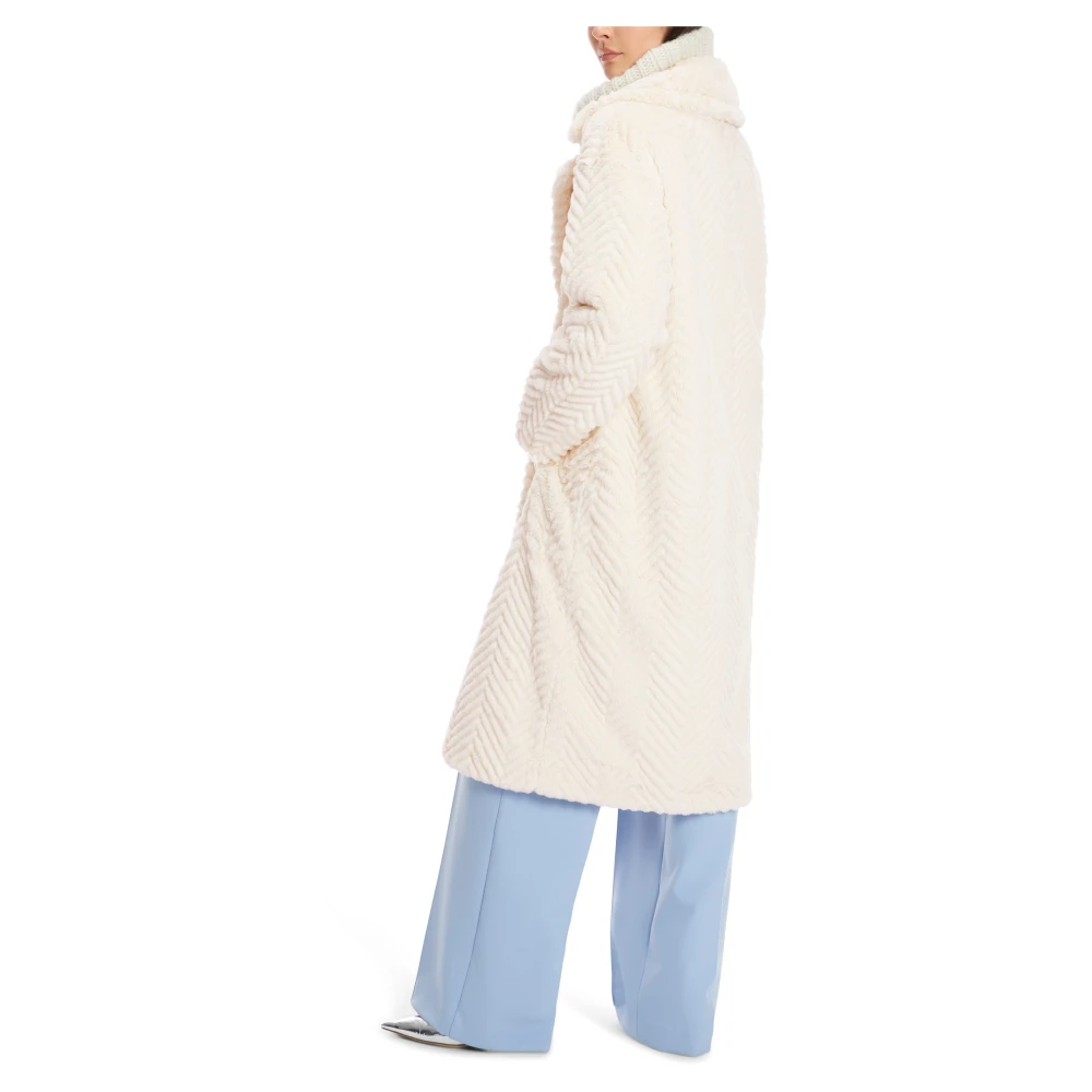 Marc Cain Fun Fur Visgraatjas Beige Dames