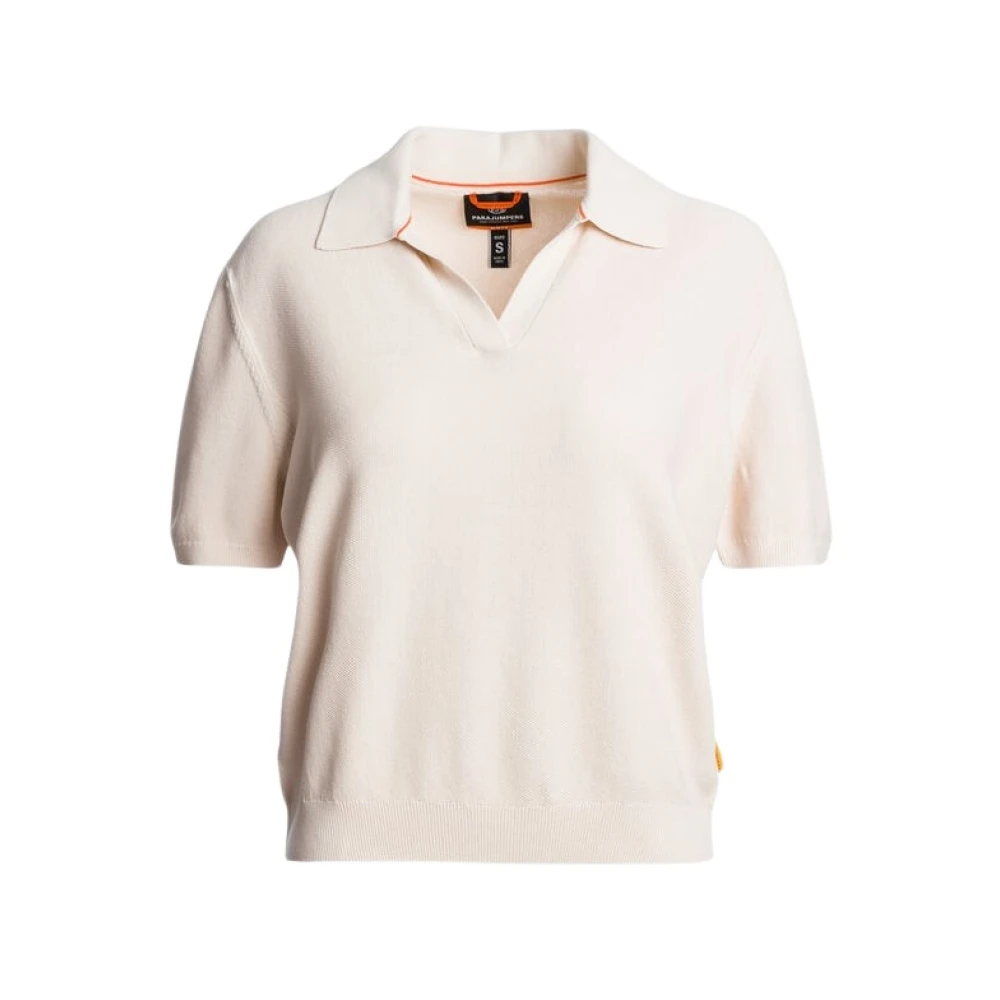 Parajumpers Women's Beige Polo Shirts, S, Shan Short-Sleeve Polo Shirt