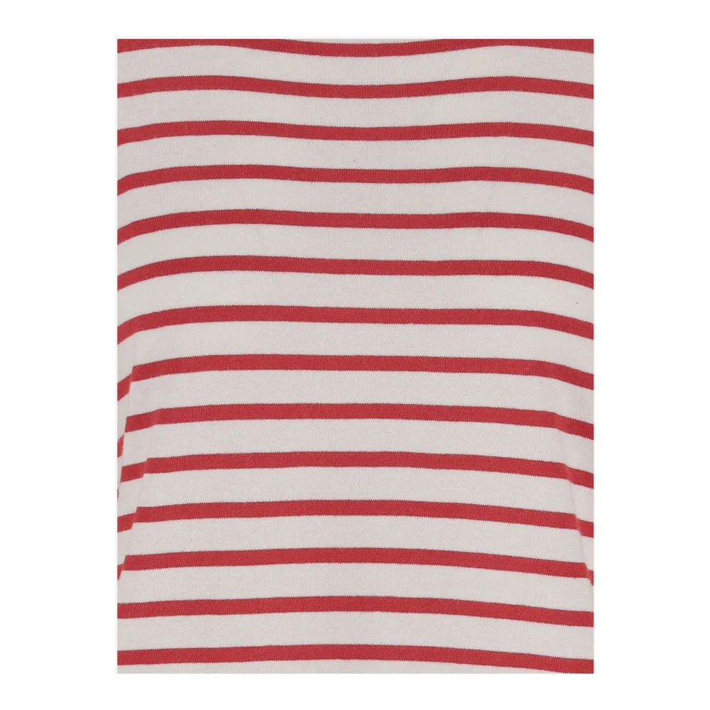 allude Gestreepte Katoenmix Longsleeve Top Red Dames