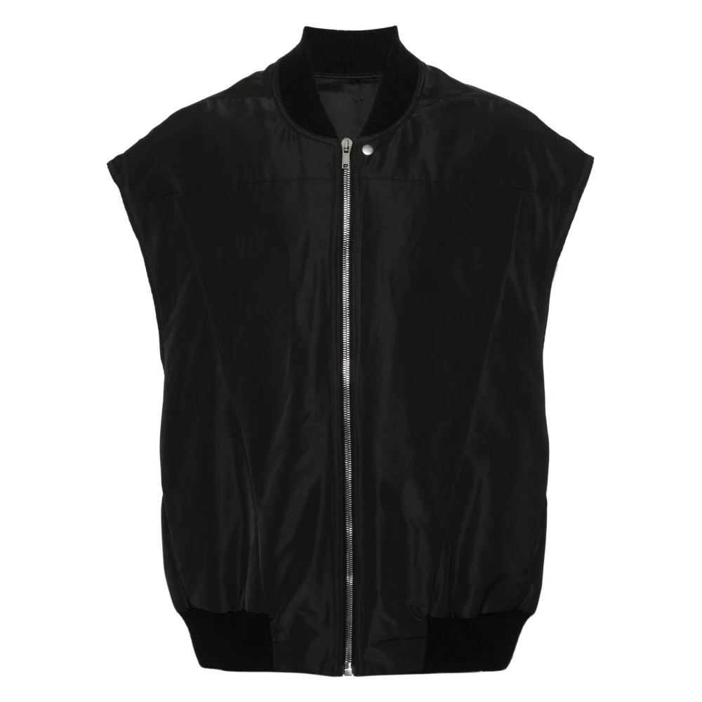 Rick Owens Black Waistcoats, Male, Xl, Casual Polyester Flight Vest