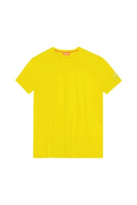 yellow-logo-print-crew-neck-t-shirt