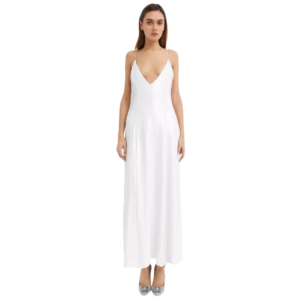 Khaite White Sequin Maxi Dress - Female - Maxi Dresses - M - Dresses