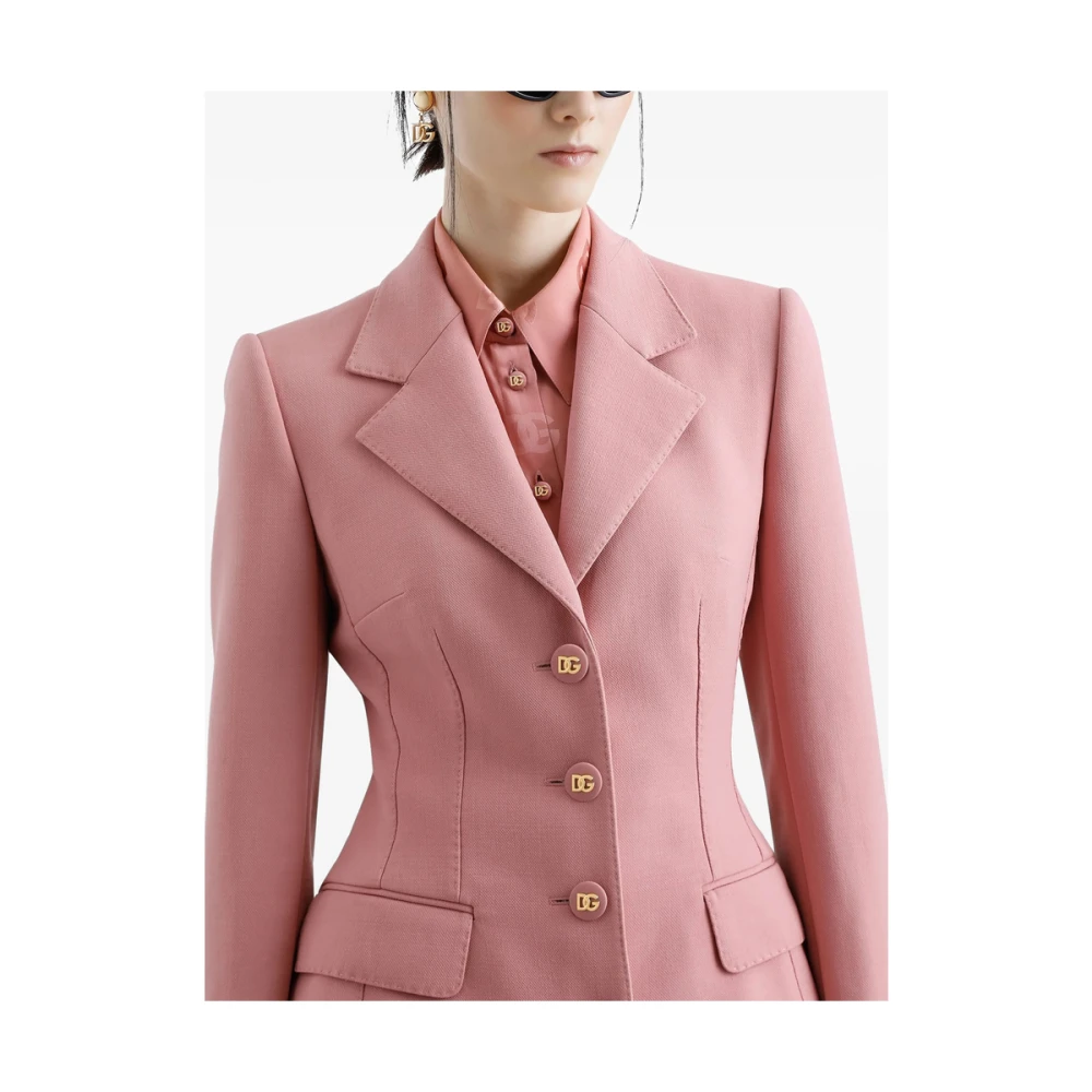 Dolce & Gabbana Roze Jas met Logoknopen Pink Dames