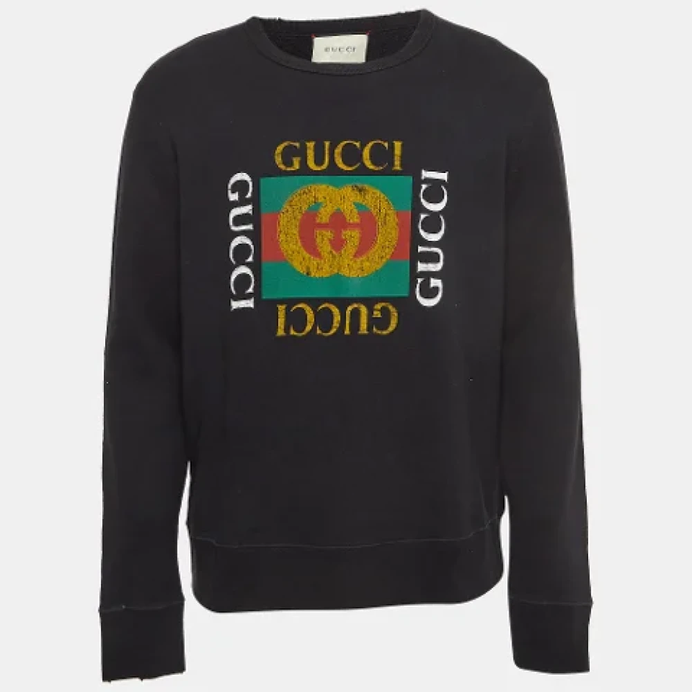 Gucci Vintage Pre-owned Cotton tops Black Heren